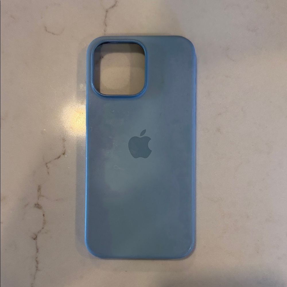 15 Pro Max Apple Light Blue Silicone iPhone Case - Soft Protective Cover